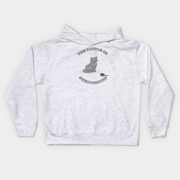 The Battle of Sheddysburg (Gray Cat) Kids Hoodie by xenotransplant